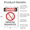 Signmission Smoking Prohibited Danger Sign, Plastic, 7in W x 10in L, 2PK OS-2PACK-DS-P-710-V-1575 - alternate 5